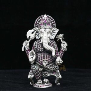 Ganesh Ji Mini Silver Idol